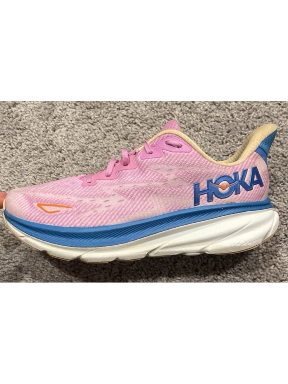 Hoka One One Shoes Sneakers Clifton 9 Women’s US 9.5 B Pink Blue Running